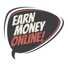 earn money online retro speech balloon