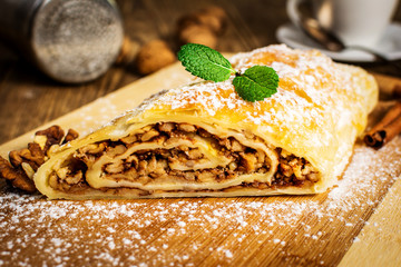 Traditional apple strudel