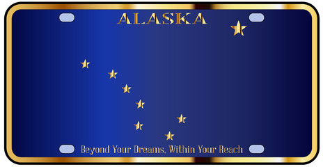 Alaska State License Plate Flag