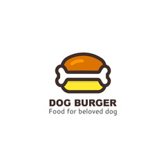 Logo for dog restaurant or cafe. Dog food logo template. Food for dogs icon