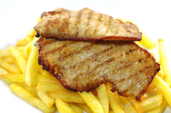 fried meat and chips