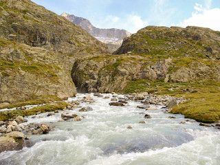 alpine mountain water stream in the of Switzerland