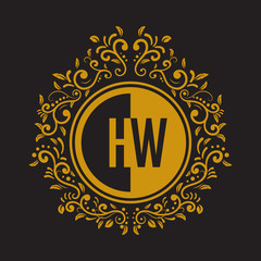 INITIAL CIRCLE HALF vintage elegant luxury