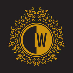 INITIAL CIRCLE HALF vintage elegant luxury