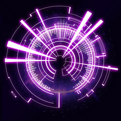 Futuristic technology wheel on a black background