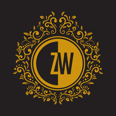 INITIAL CIRCLE HALF vintage elegant luxury