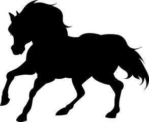 Horse running silhouette