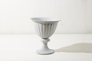 White Greek flower pot on the white background