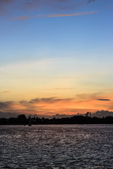 sunset over the lake songkhla