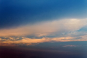 Dark color blue sky and Cloud ,The vast blue sky and Soft Cloud