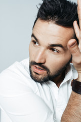 Obraz premium A handsome young man shows emotions