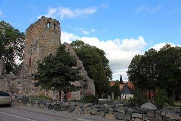 Fototapeta na wymiar Ruins of St.Olof's Church in Sigtuna,Sweden