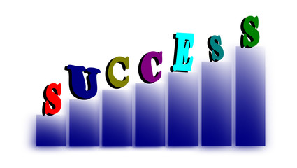 Encreasing chart with a Success inscription on the top
