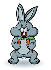 Fototapeta na wymiar Rabbit with Carrots Cartoon Character