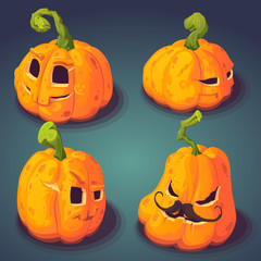 Set pumpkins for Halloween. Vector EPS10