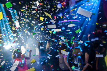 Confetti in a nightclub