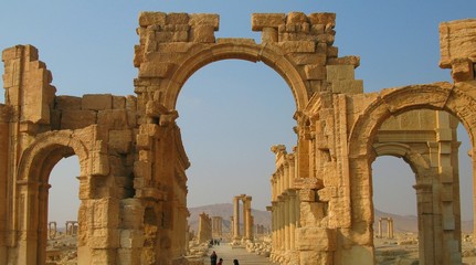 Roman Palmyra arch, now destroyed by ISIS , Syria