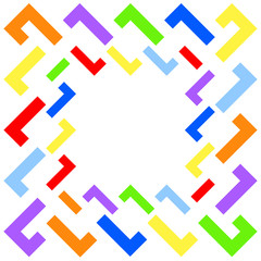 Bright frame of geometric shapes, Decorations vector illustration