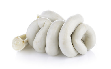 Chitterlings internal organs of pig isolated on white background