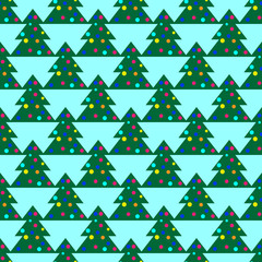 Christmas tree seamless pattern