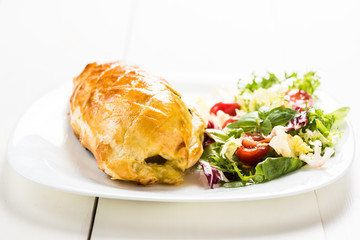 chicken breast stuffed spinach in puff pastry