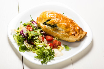 chicken breast stuffed spinach in puff pastry