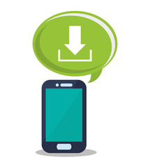 Smartphone icon. Social media multimedia communcation and digital marketing theme. Colorful design. Vector illustration