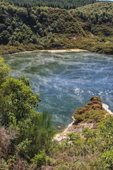 Steam at a lake in Waimangu