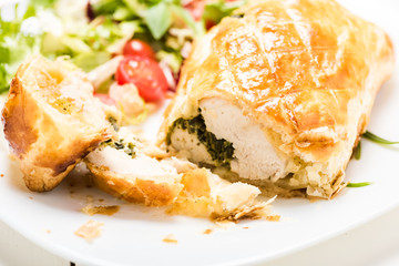 chicken breast stuffed spinach in puff pastry