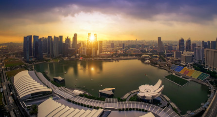 Fototapeta na wymiar Singapore city in sunset time