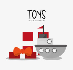 Ship icon. Toy gift childhood play game and hobby theme. Colorful design. Vector illustration