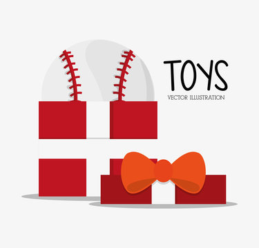 Baseball icon. Toy gift childhood play game and hobby theme. Colorful design. Vector illustration
