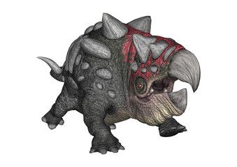 3D Rendering Fantasy Animal on White