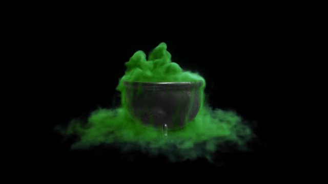 Cauldron witch with green liquid with an alpha channel