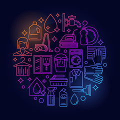 Cleaning service colorful sign