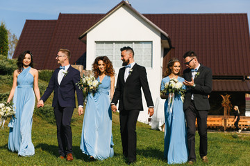 Groomsmen and bridesmaids