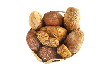 Papiertüte, Einkaufstüte mit frischen Brot