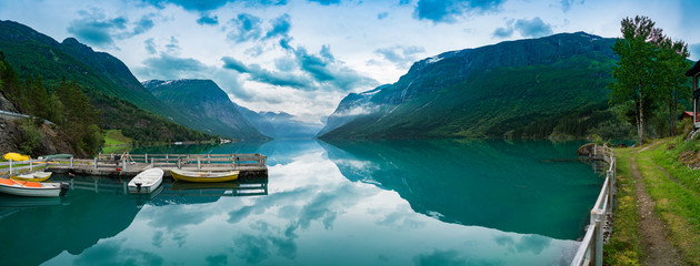 lovatnet lake Beautiful Nature Norway.