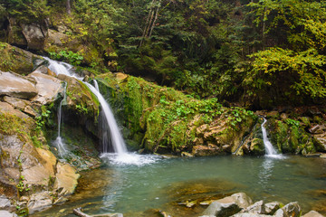 Waterfall Kamianka. Cascade.