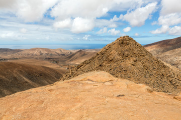 Beautiful volcanic mountains on  Fuerteventura. Canary Islands.