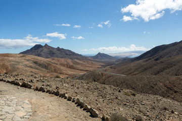 Fototapeta na wymiar Beautiful volcanic mountains on Fuerteventura. Canary Islands.