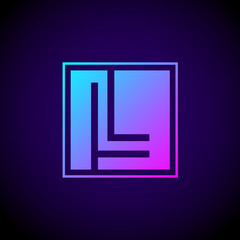 Letter L logo,Square shape symbol,Digital,Technology,Media