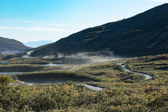 A dusty road in Greenland