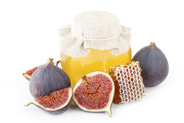 figs and honey isolated