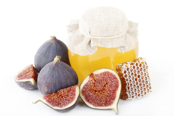 figs and honey isolated