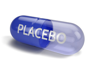 Empty pill with a placebo effect. 3d illustration - obrazy, fototapety, plakaty