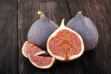 figs on wooden background