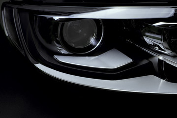 Obraz na płótnie Canvas Car headlight with backlight. Exterior detail.