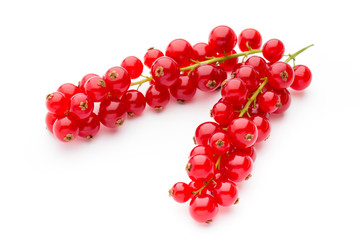 Red Currant close up isolated on white.