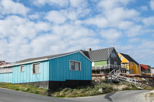 Colorful colonial houses in Ilulissat, Greenland